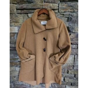Boho Janska S Camel Brown Fleece Polartec Toggle Coat Shawl Collar USA
